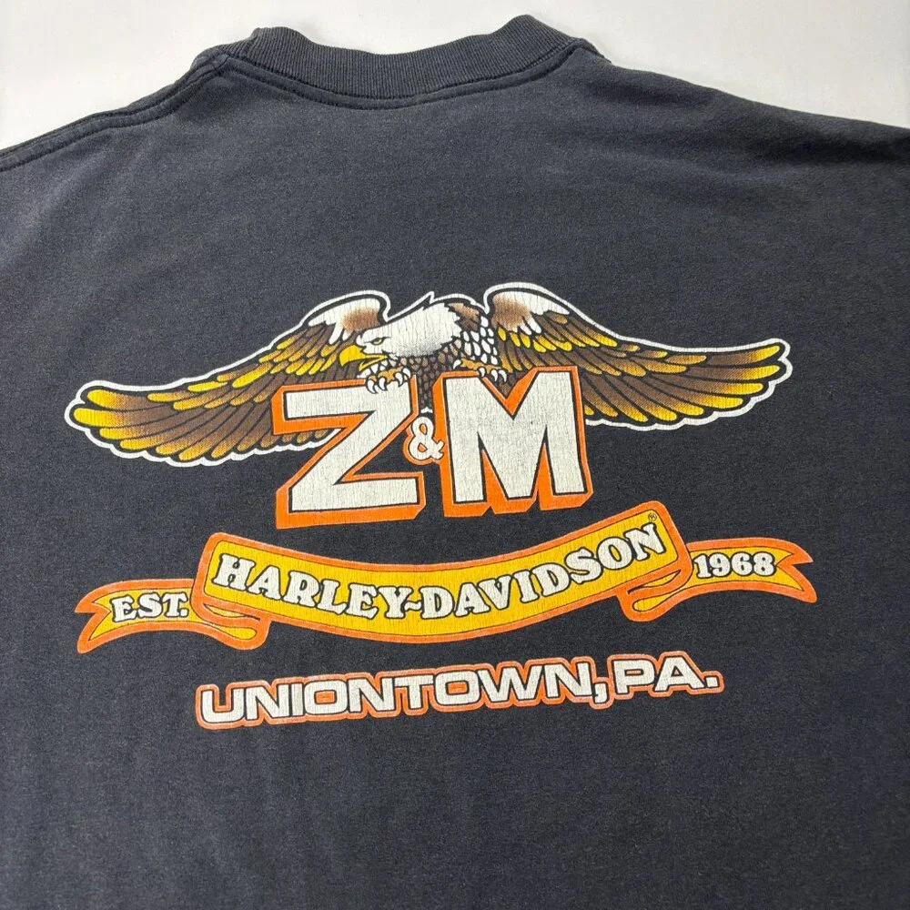 VTG Harley Davidson Sturgis 1990 50th Anniversary T Shirt Faded Black Large PA - Picture 6 of 7